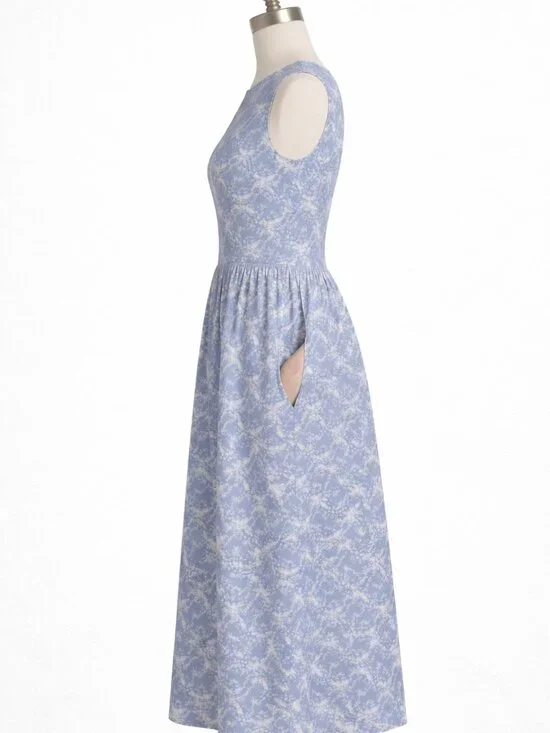 🌸 CJ Banks Blue Floral Dress – Size XL (Gently Used) - Picture 6 of 6